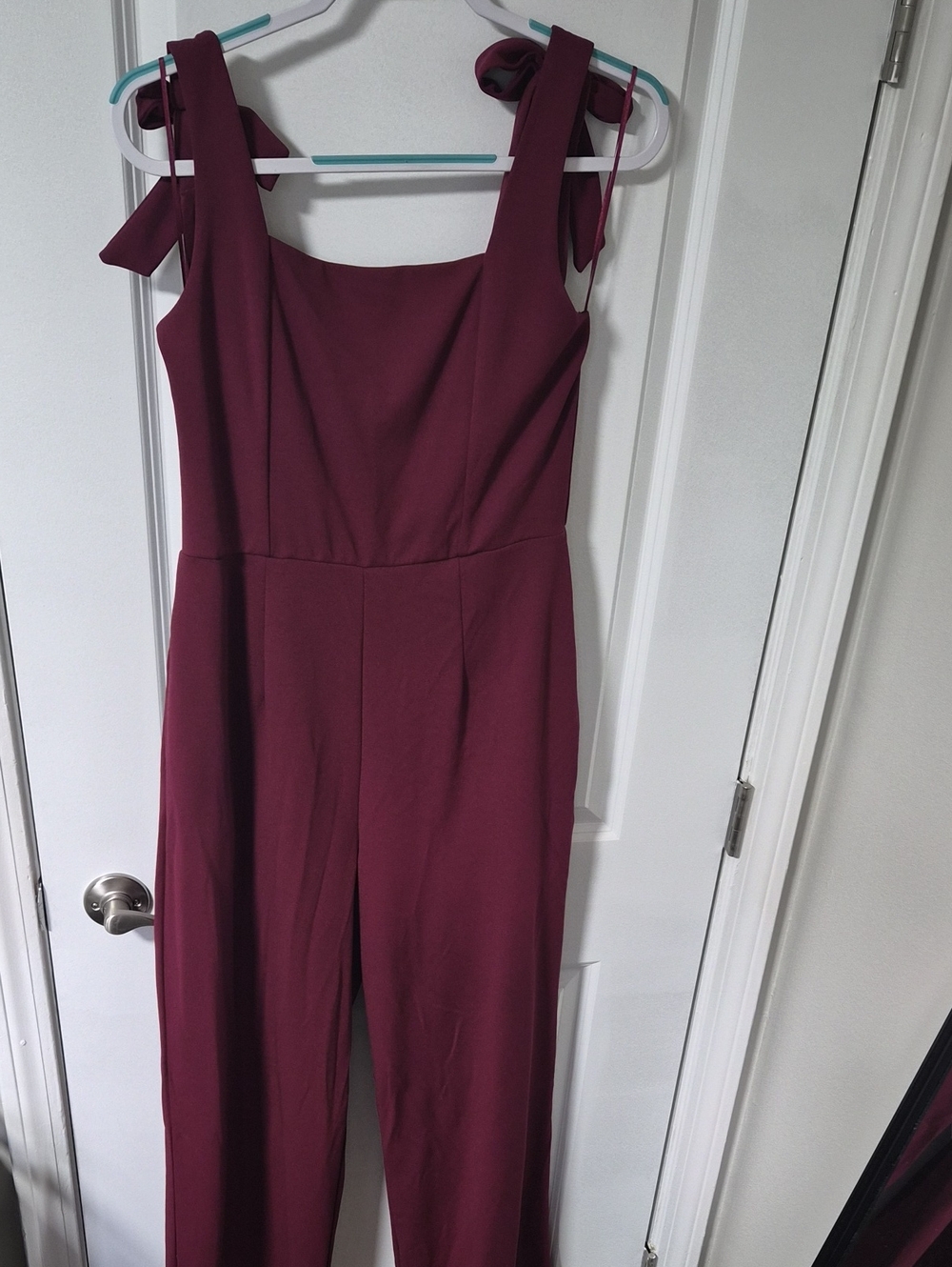 miami Tie-Shoulder Wine Jumpsuit